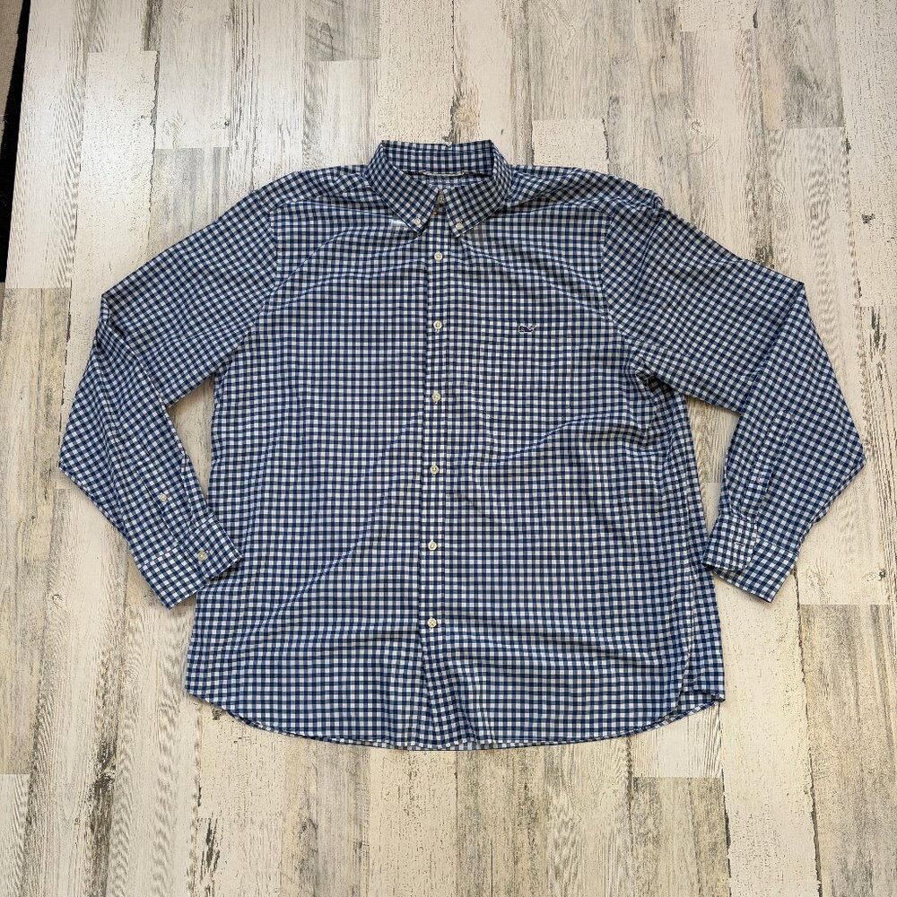Vineyard Vines Men's Size XL On the Go Performance Button Down Shirt Gingham LS